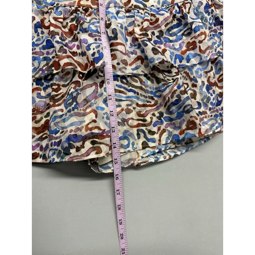Amanda Uprichard Lavera Ruffled Skort Multicolor Abstract Print Mini Skirt M - Picture 8 of 12